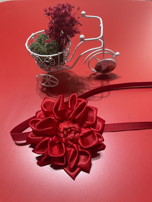 Bentita elastica cu floare handmade 01