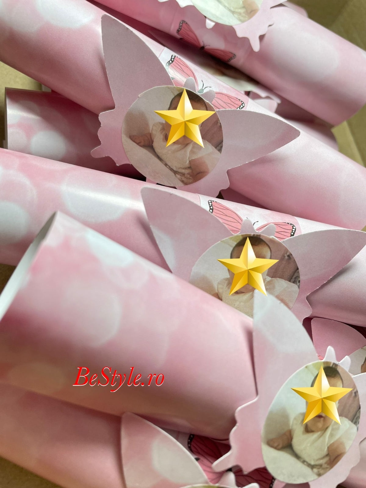 Invitatie botez BSIB030 - fluturas