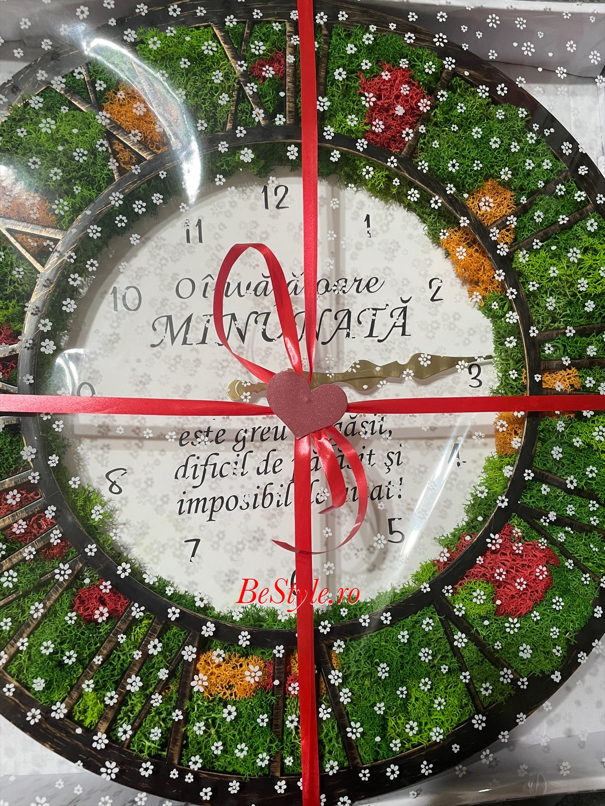 Ceas de perete cu licheni pentru doamna invatatoare 02