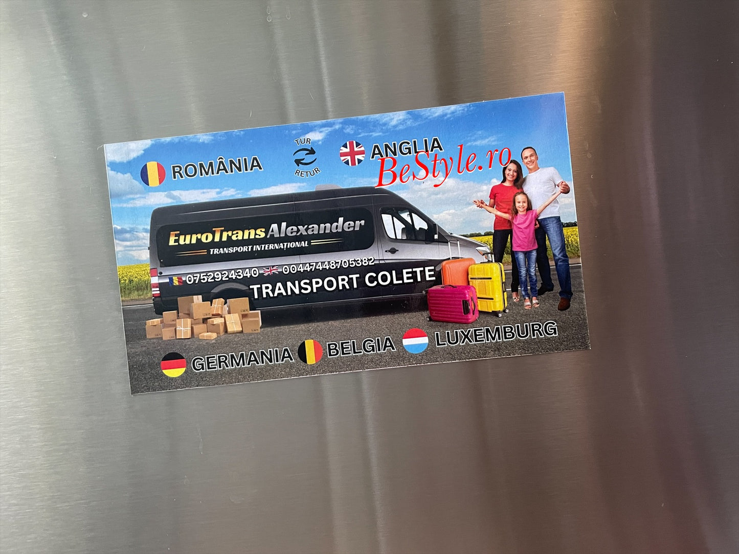 Magnet masina cu reclama tip carte de vizita