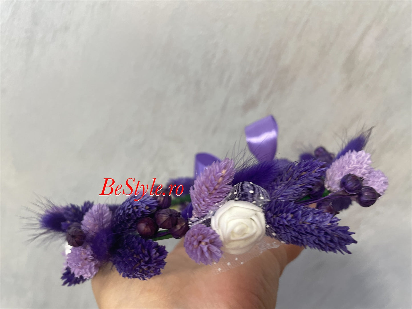 Coronita domnisoara de onoare nunta cu flori uscate si stabilizate 01