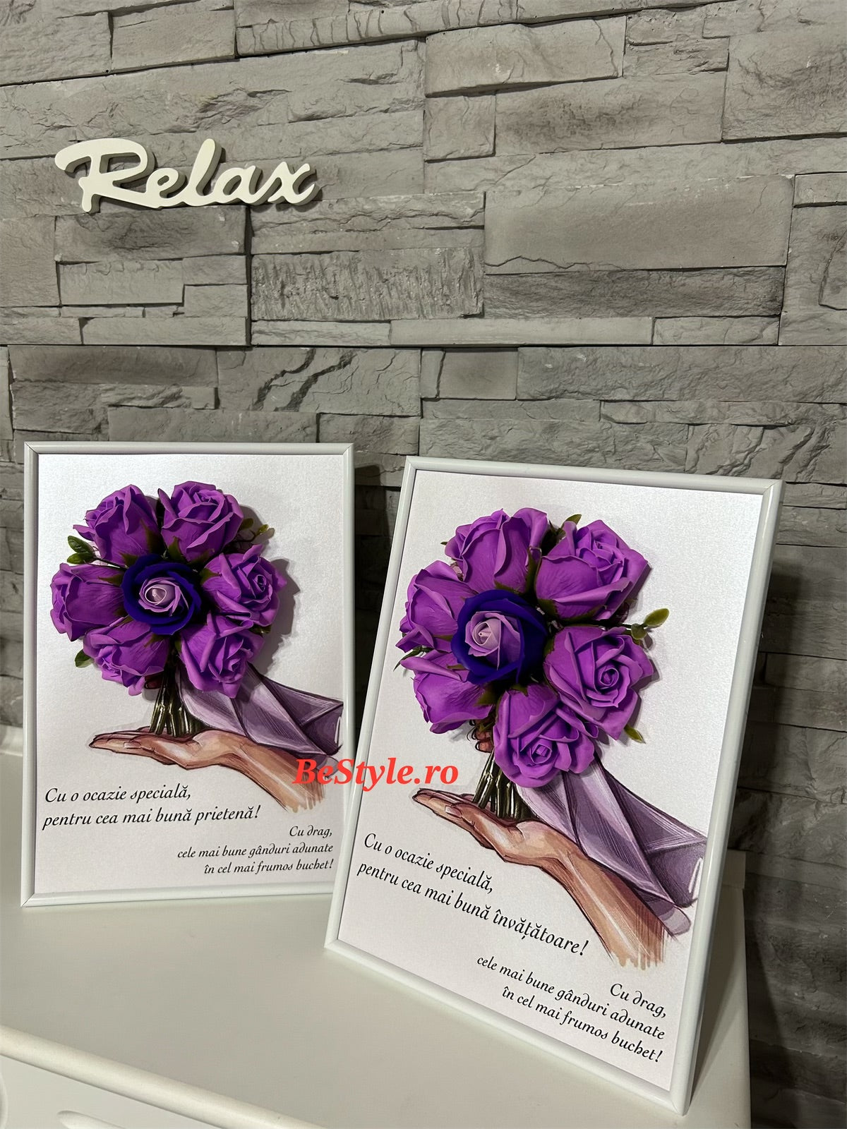Tablou personalizat cu buchet din trandafiri de sapun
