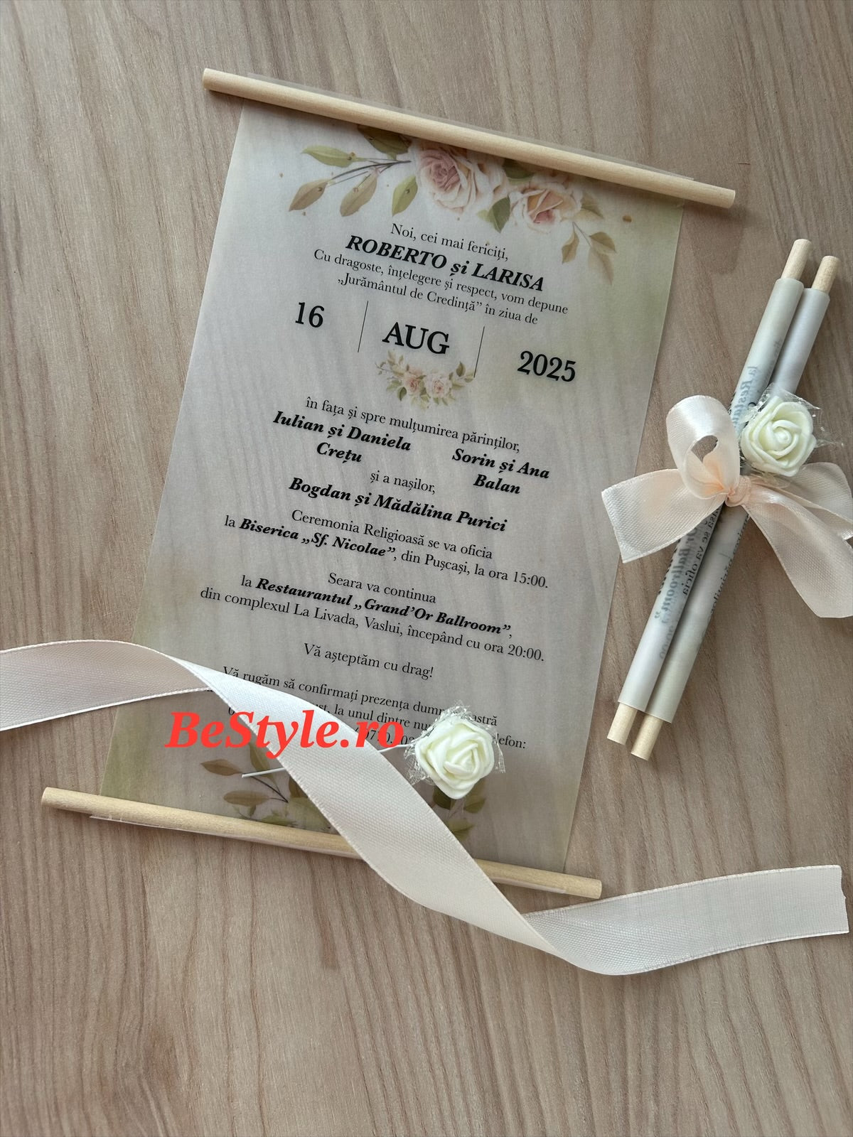 Invitatie nunta BSIN119 - cu trandafir
