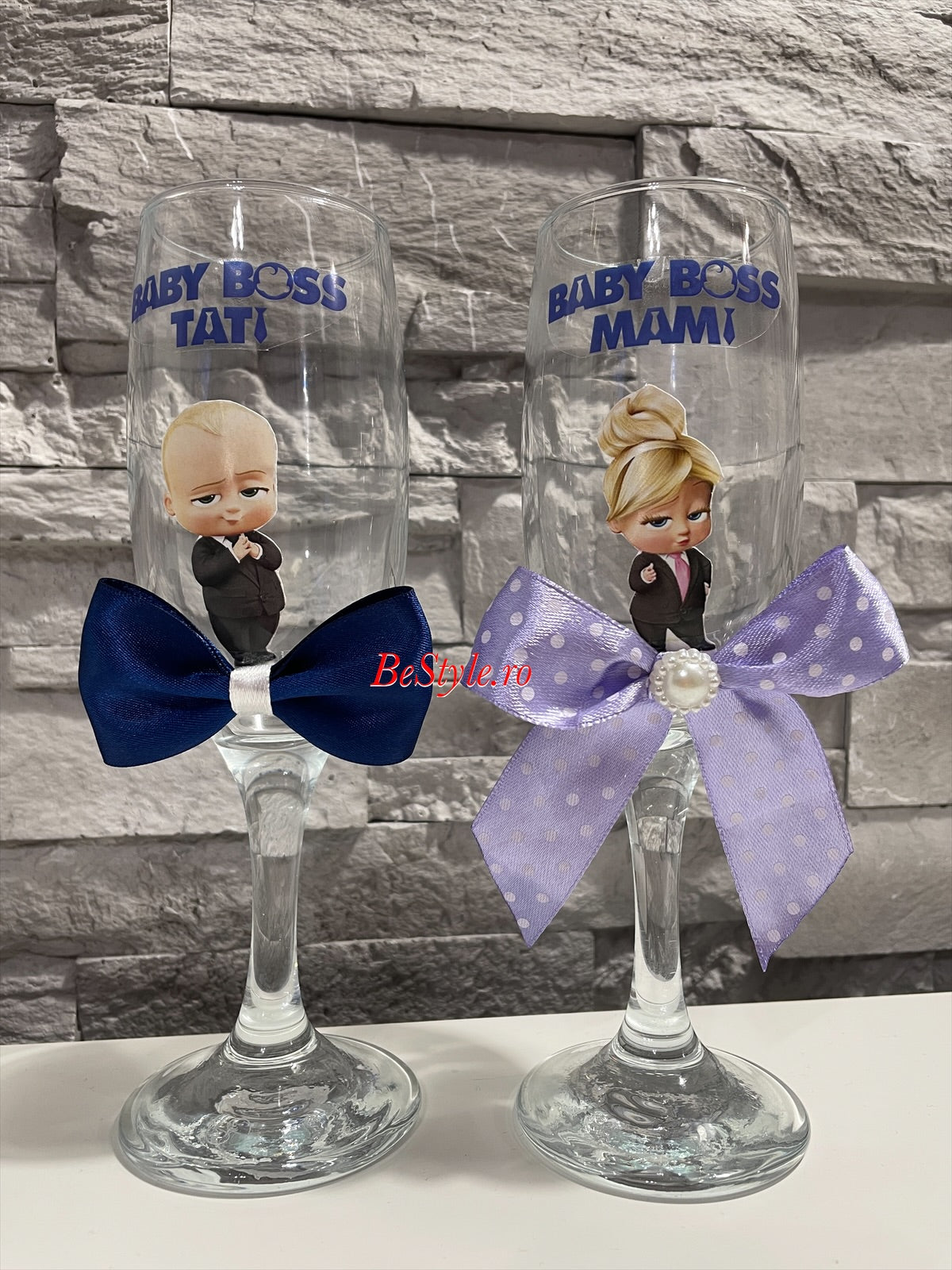 Pahare personalizate botez baietel 02 Baby Boss