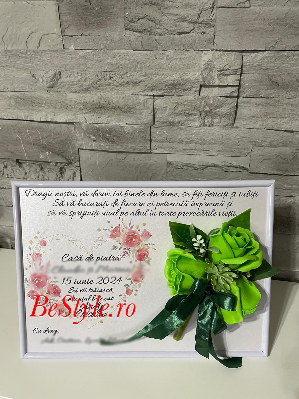 Tablou personalizat A4 cu buchet din trandafiri de sapun 01