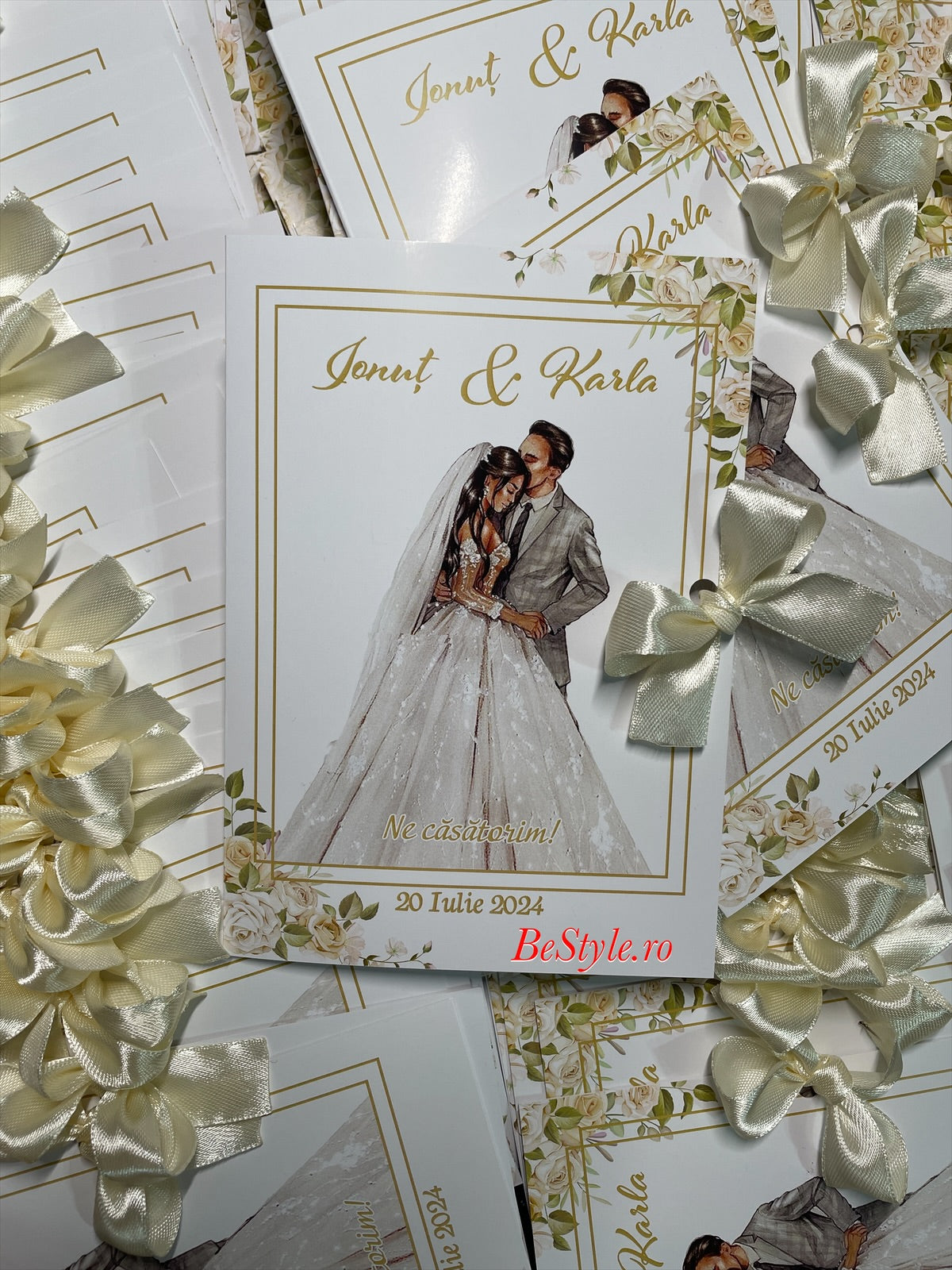 Invitatie nunta BSIN093 cu fundita