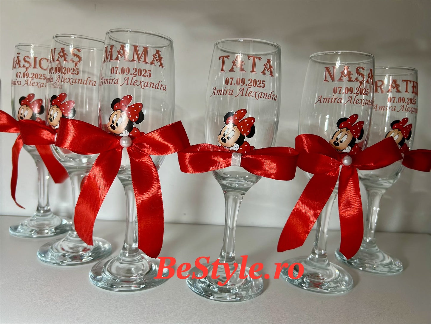 Pahare personalizate botez fetita 03 Minnie Mouse