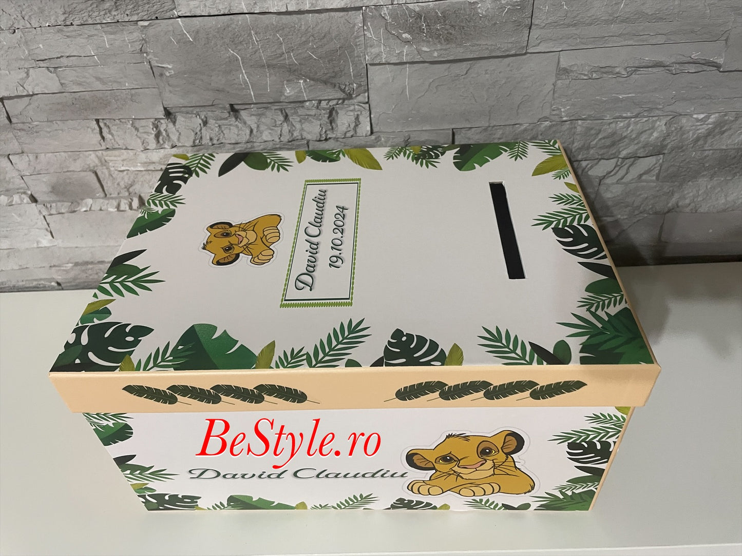 Cutie plicuri de bani botez Simba 01