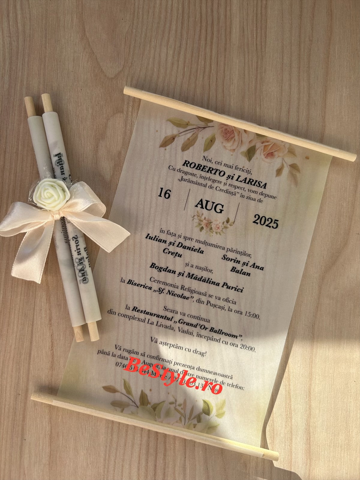Invitatie nunta BSIN119 - cu trandafir