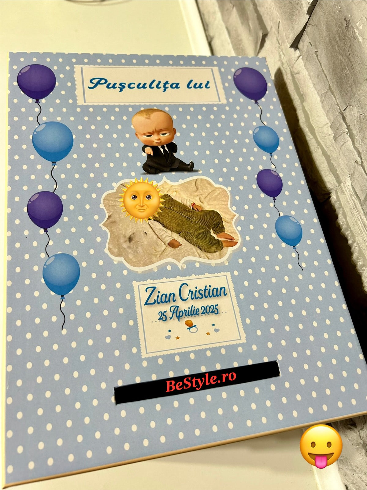 Cutie plicuri de bani botez Baby Boss 01