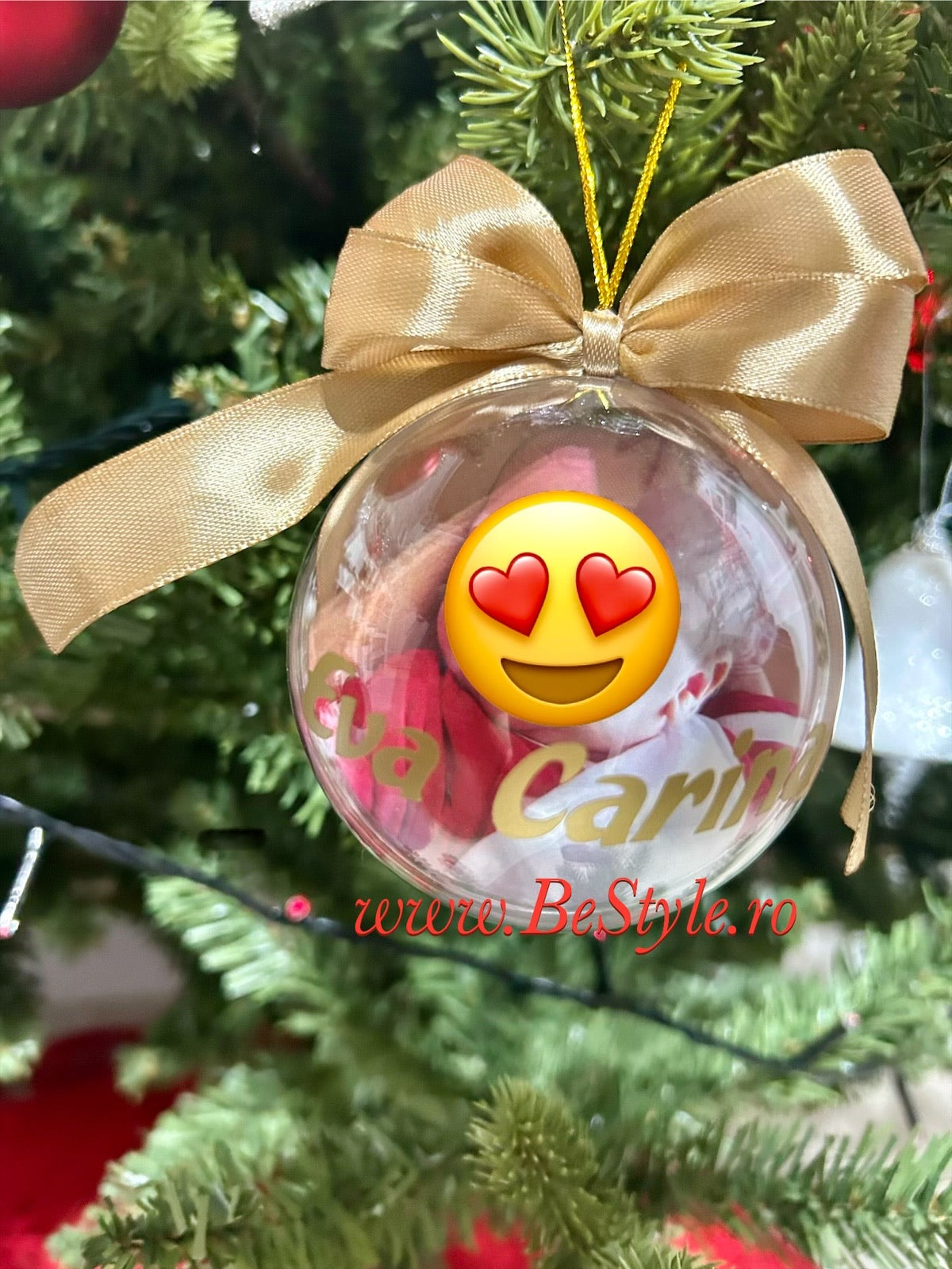 Glob personalizat cu fotografie de Craciun 01
