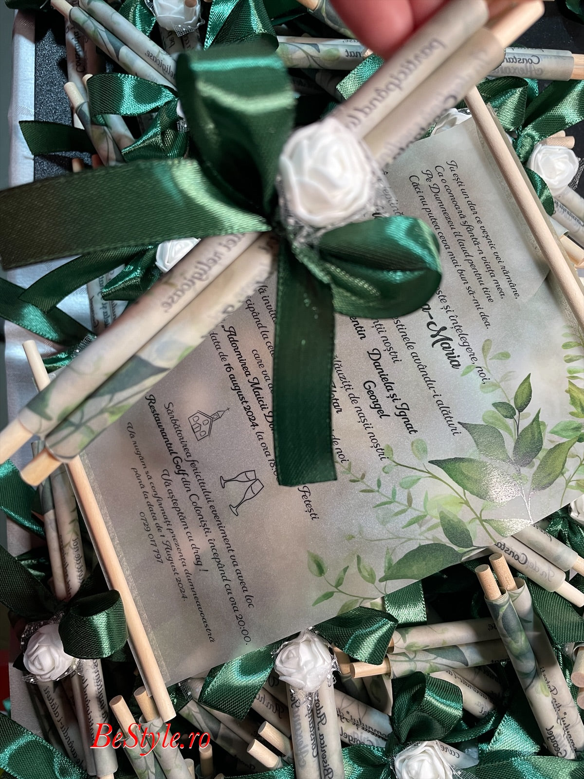 Invitatie nunta BSIN003 cu trandafir