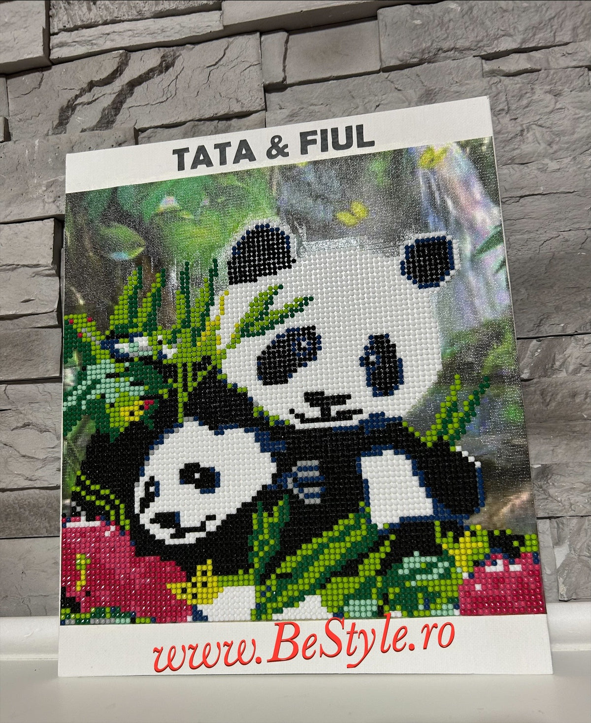 Tablou pictat in diamante - cadou pentru tata si fiul