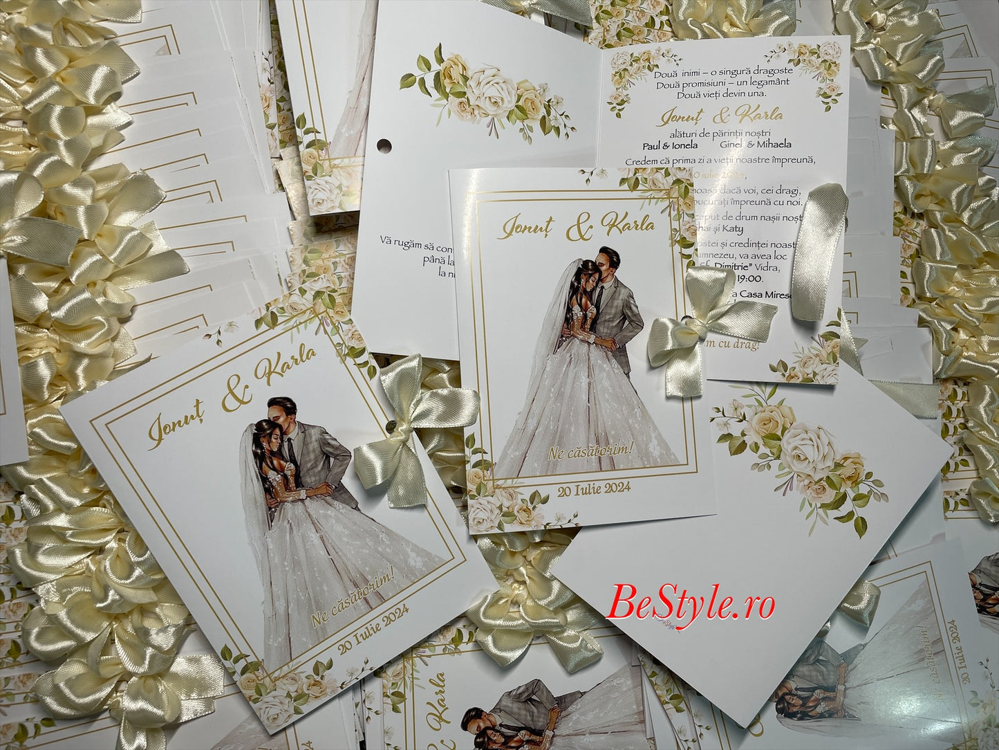 Invitatie nunta BSIN093 cu fundita