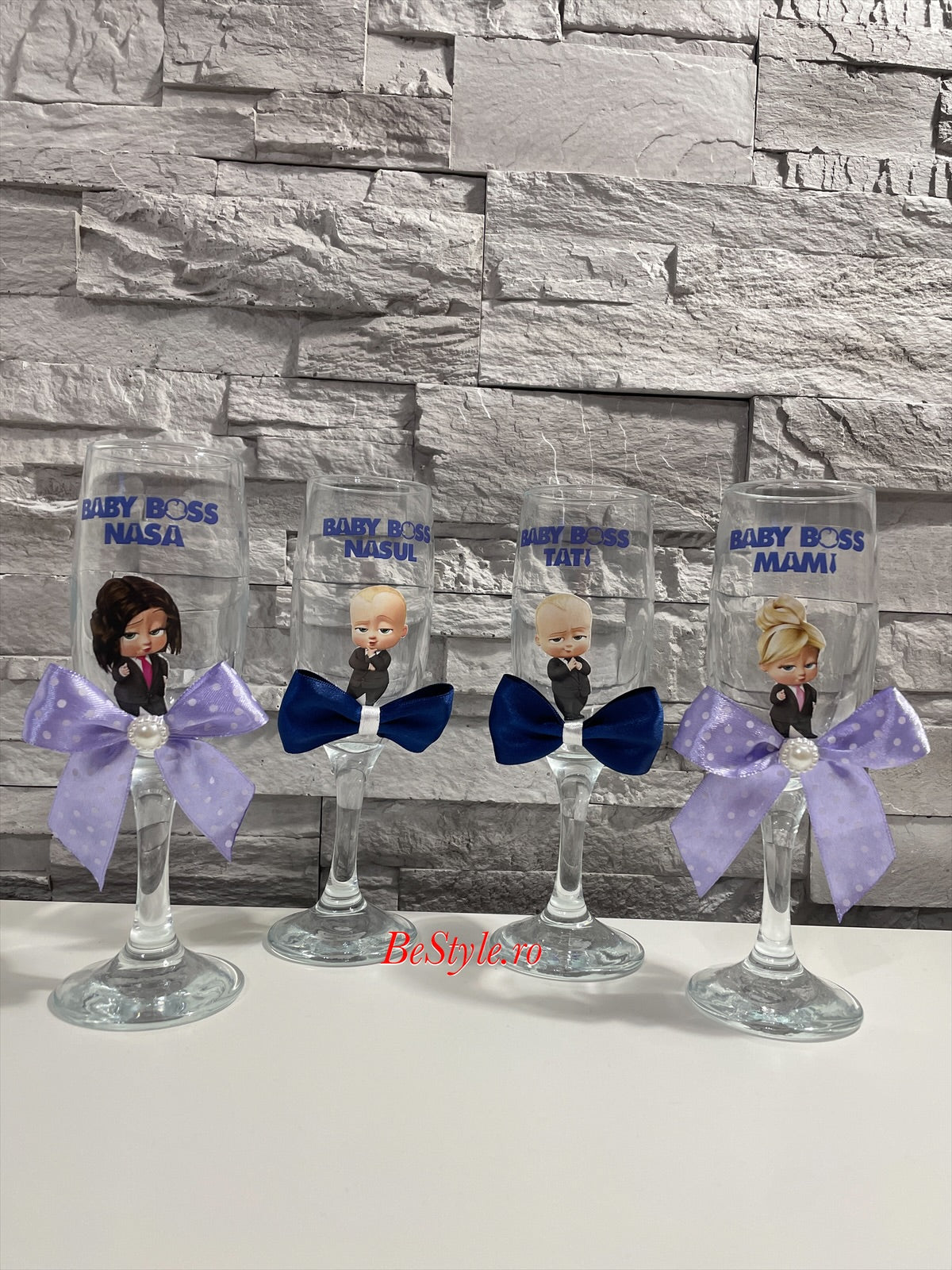 Pahare personalizate botez baietel 02 Baby Boss