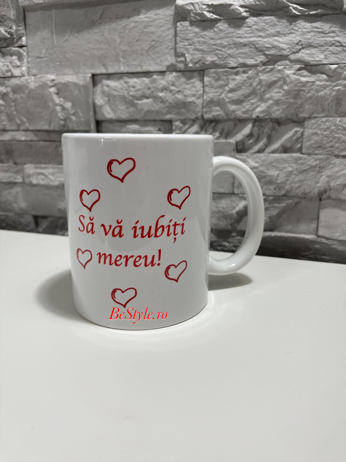 Cana personalizata alba cu mesaj