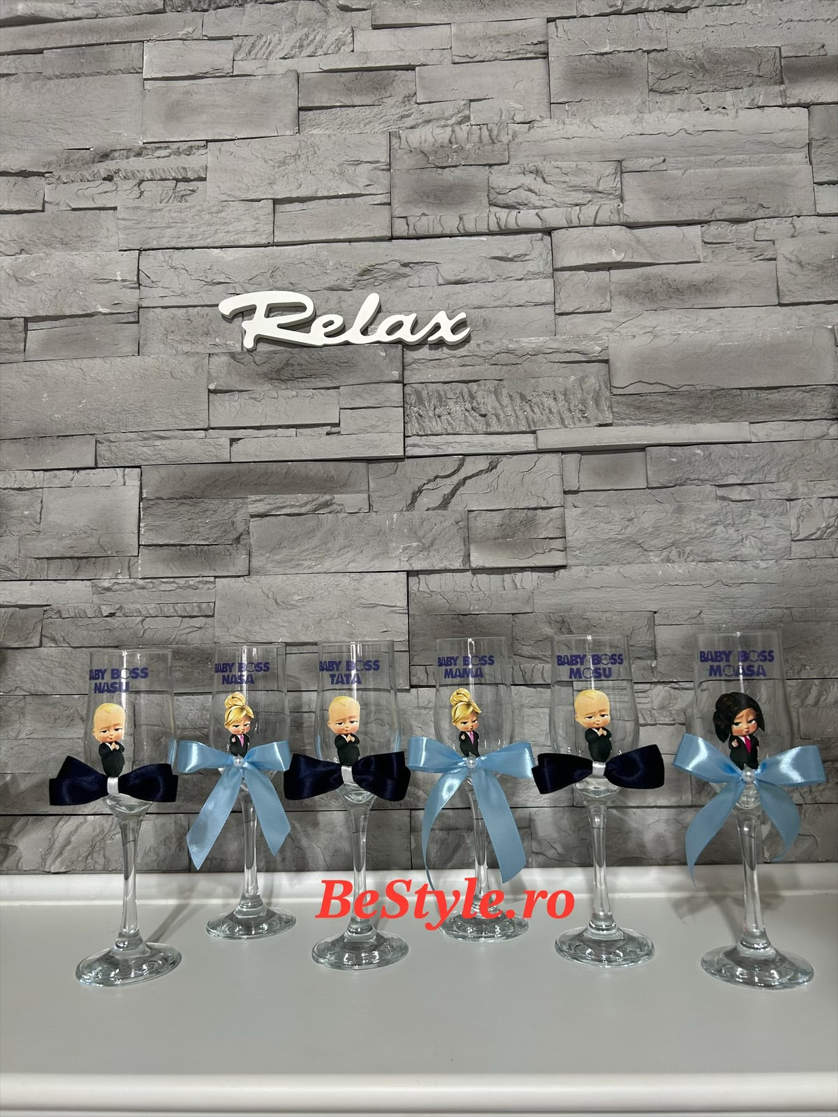 Pahare personalizate botez baietel 02 Baby Boss