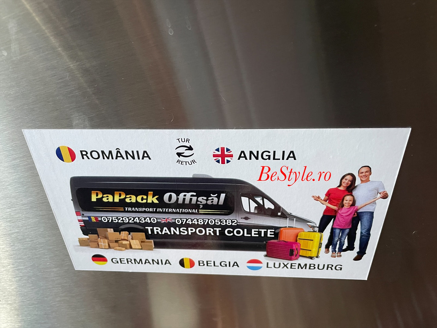 Magnet masina cu reclama tip carte de vizita