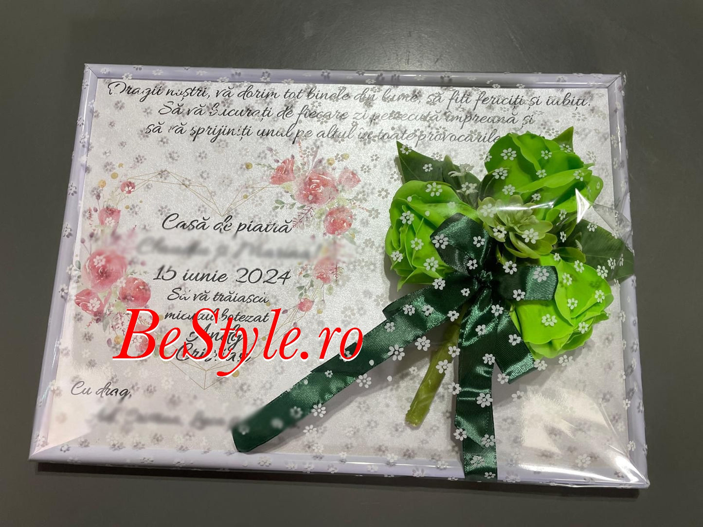 Tablou personalizat A4 cu buchet din trandafiri de sapun 01