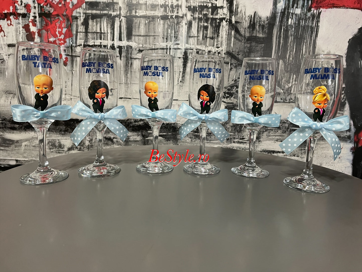 Pahare personalizate botez baietel 02 Baby Boss
