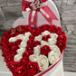 Aranjament aniversar cu trandafiri de sapun personalizat cu varsta din trandafiri 03