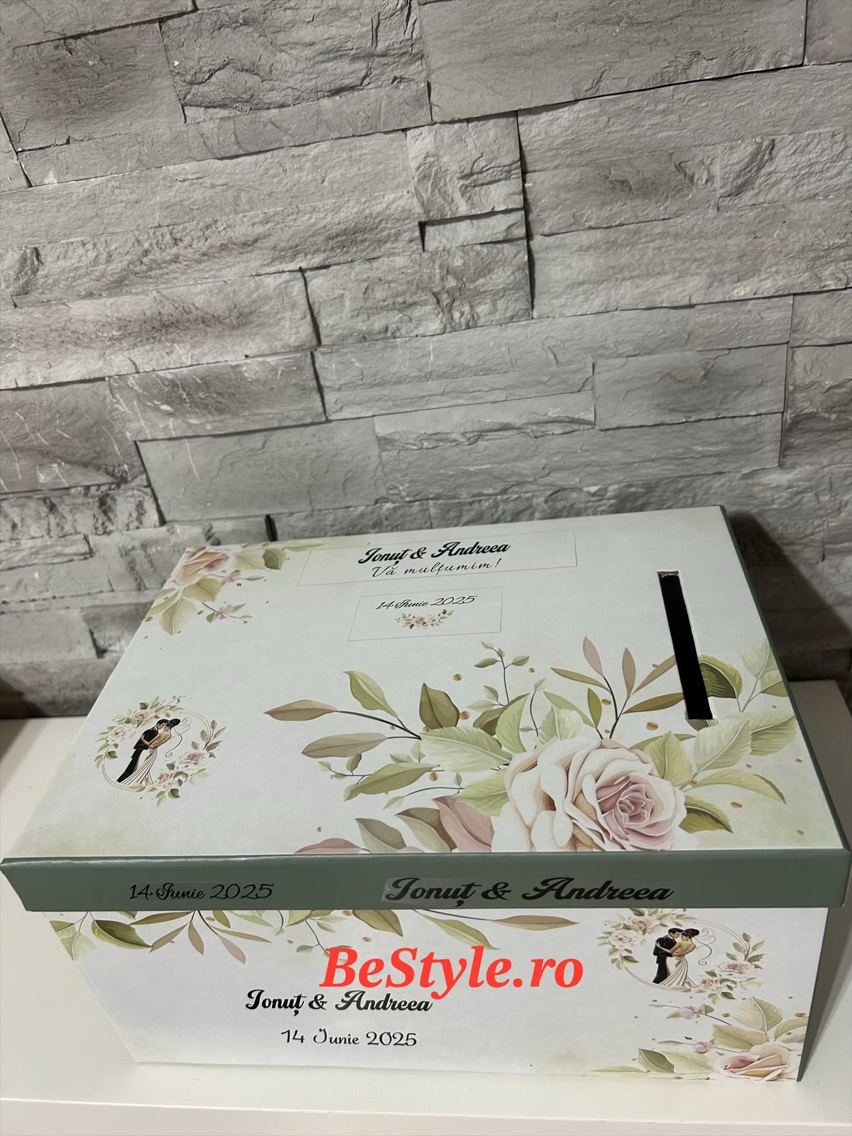 Cutie plicuri bani nunta - Watercolor roses