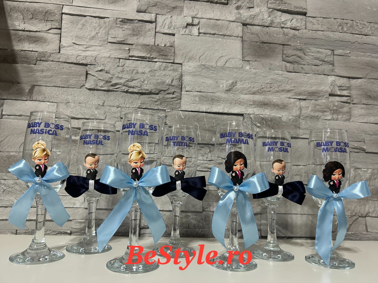 Pahare personalizate botez baietel 02 Baby Boss