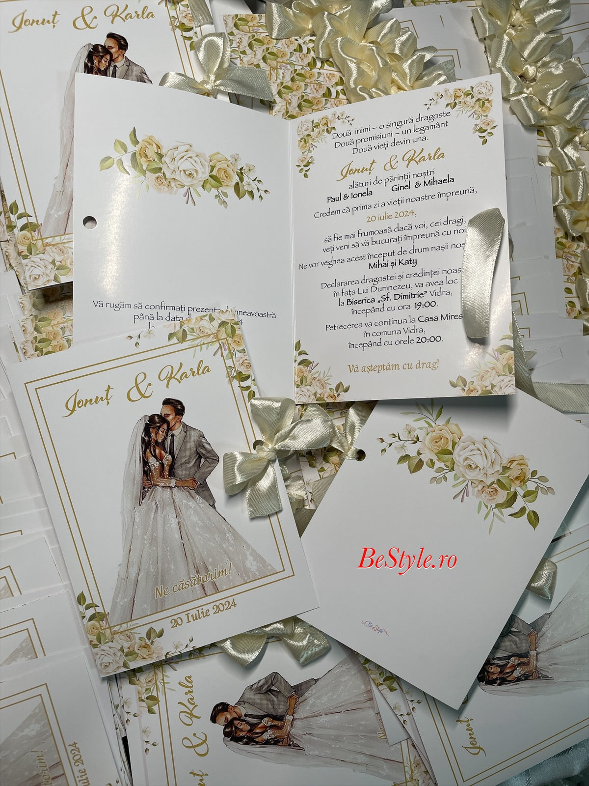 Invitatie nunta BSIN093 cu fundita