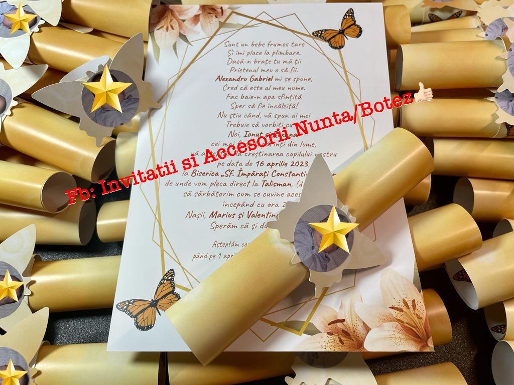 Invitatie botez BSIB039 - fluturas
