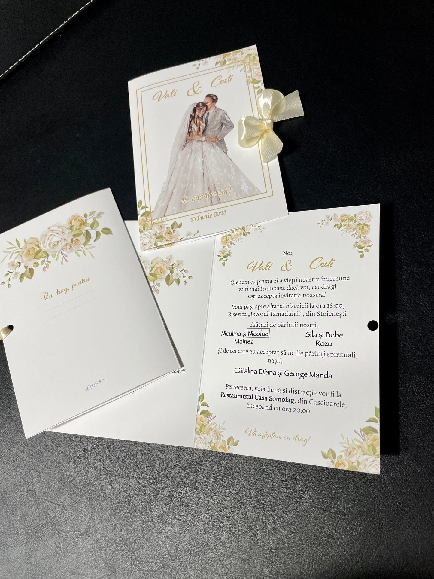 Invitatie nunta BSIN093 cu fundita