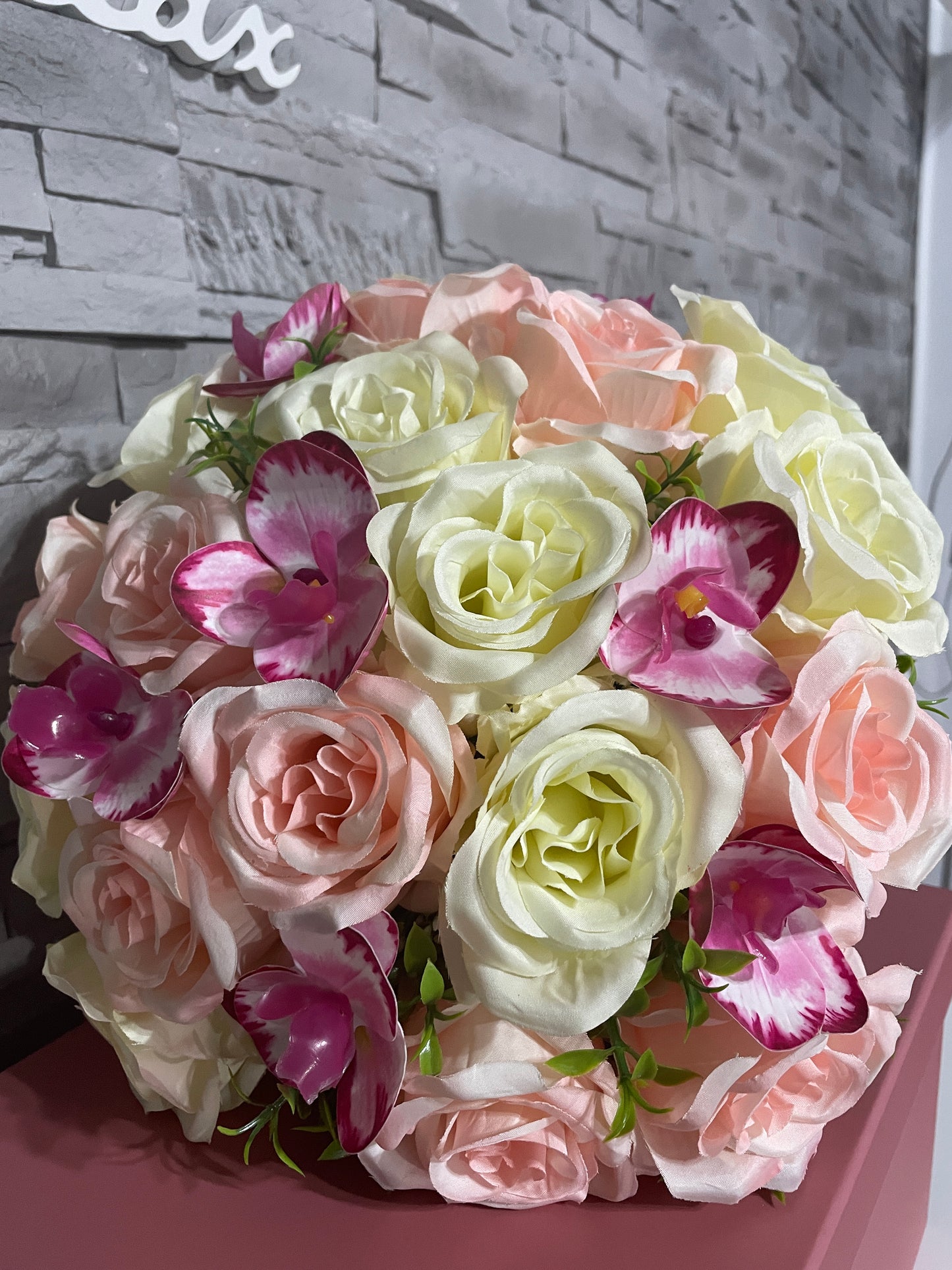 Buchet mireasa sau nasa din flori de matase 04