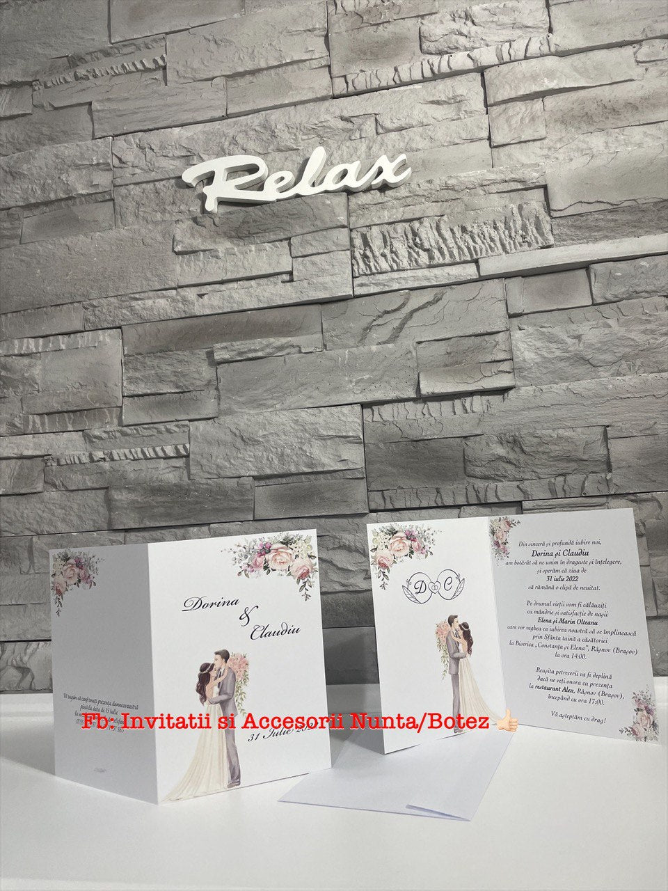 Invitatie nunta BSIN056 silueta miri