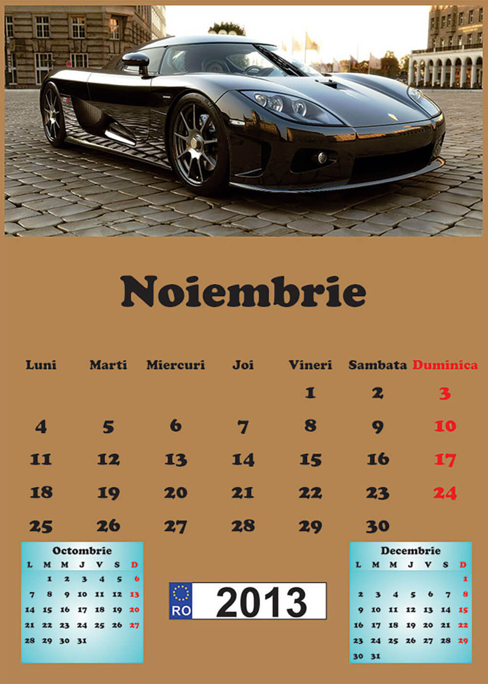 Calendar general de perete 2025 CAL G04 - Masini
