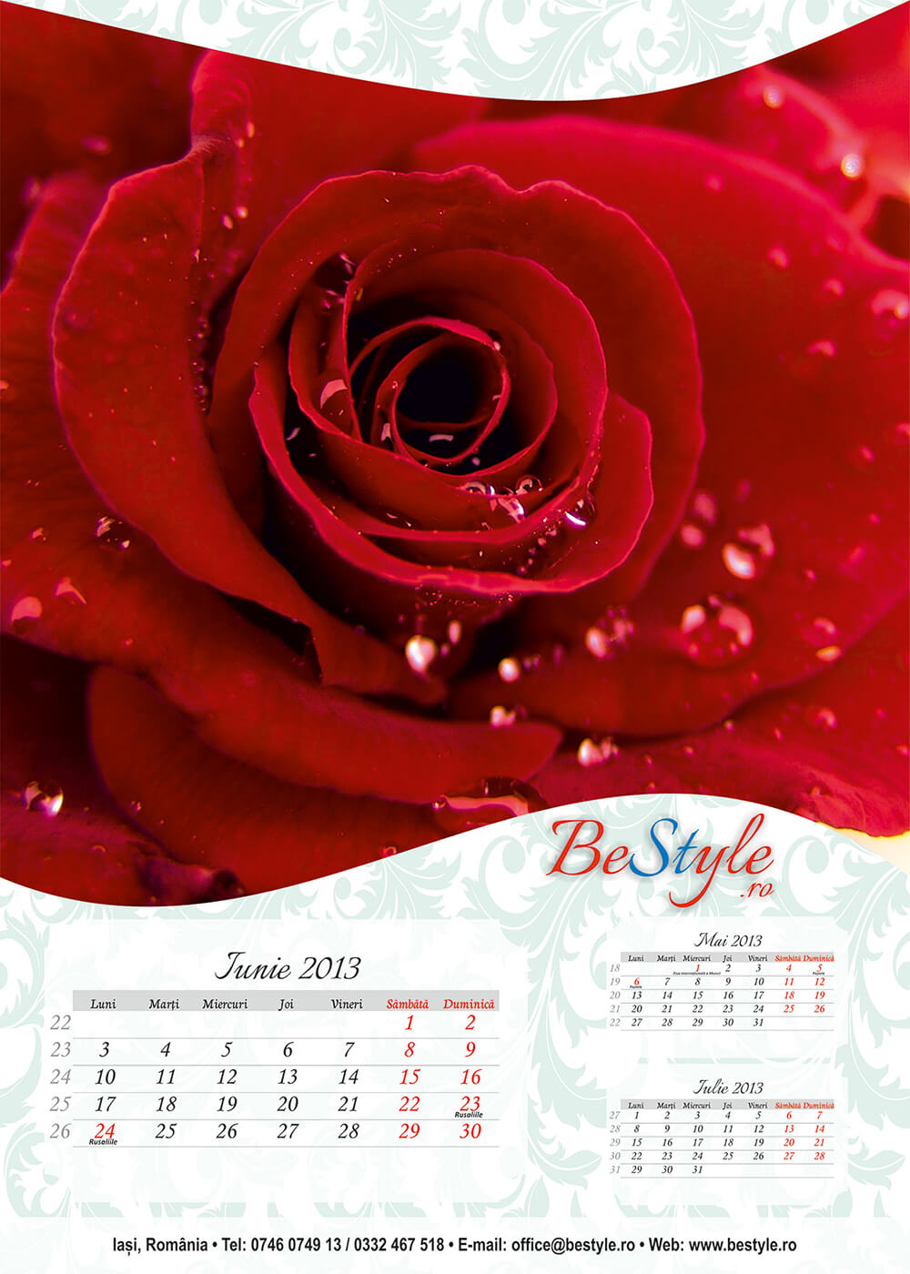 Calendar general de perete 2025 CAL G12 - Trandafiri