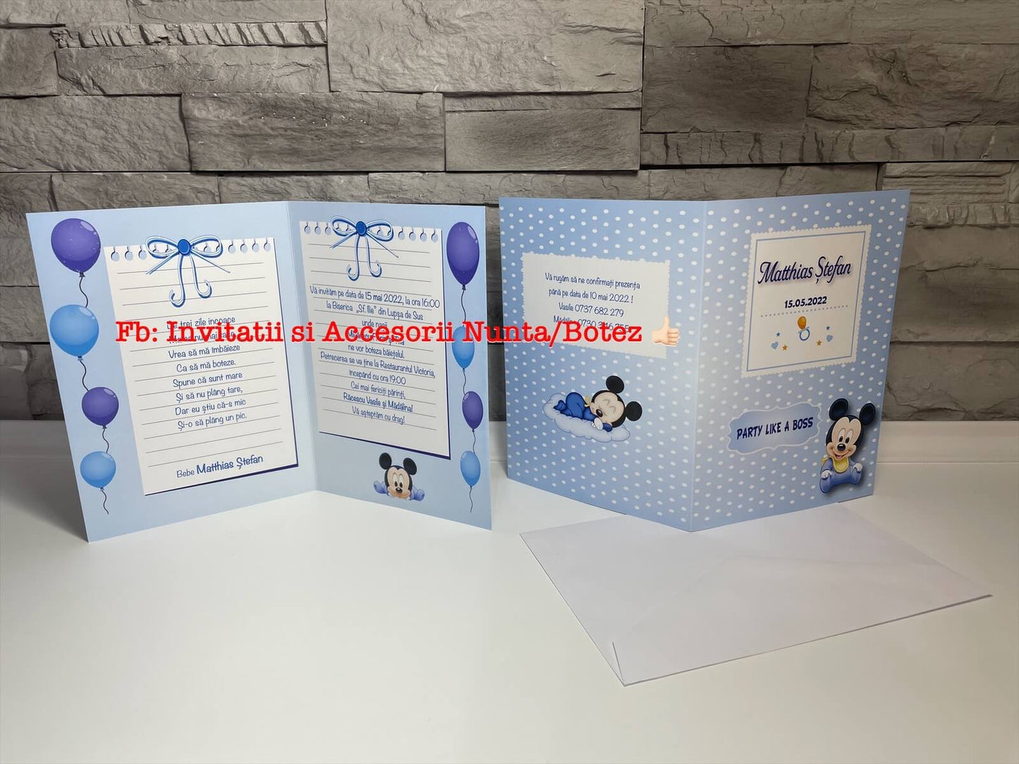 Invitatie botez BSIB021 - Baby Mickey Mouse