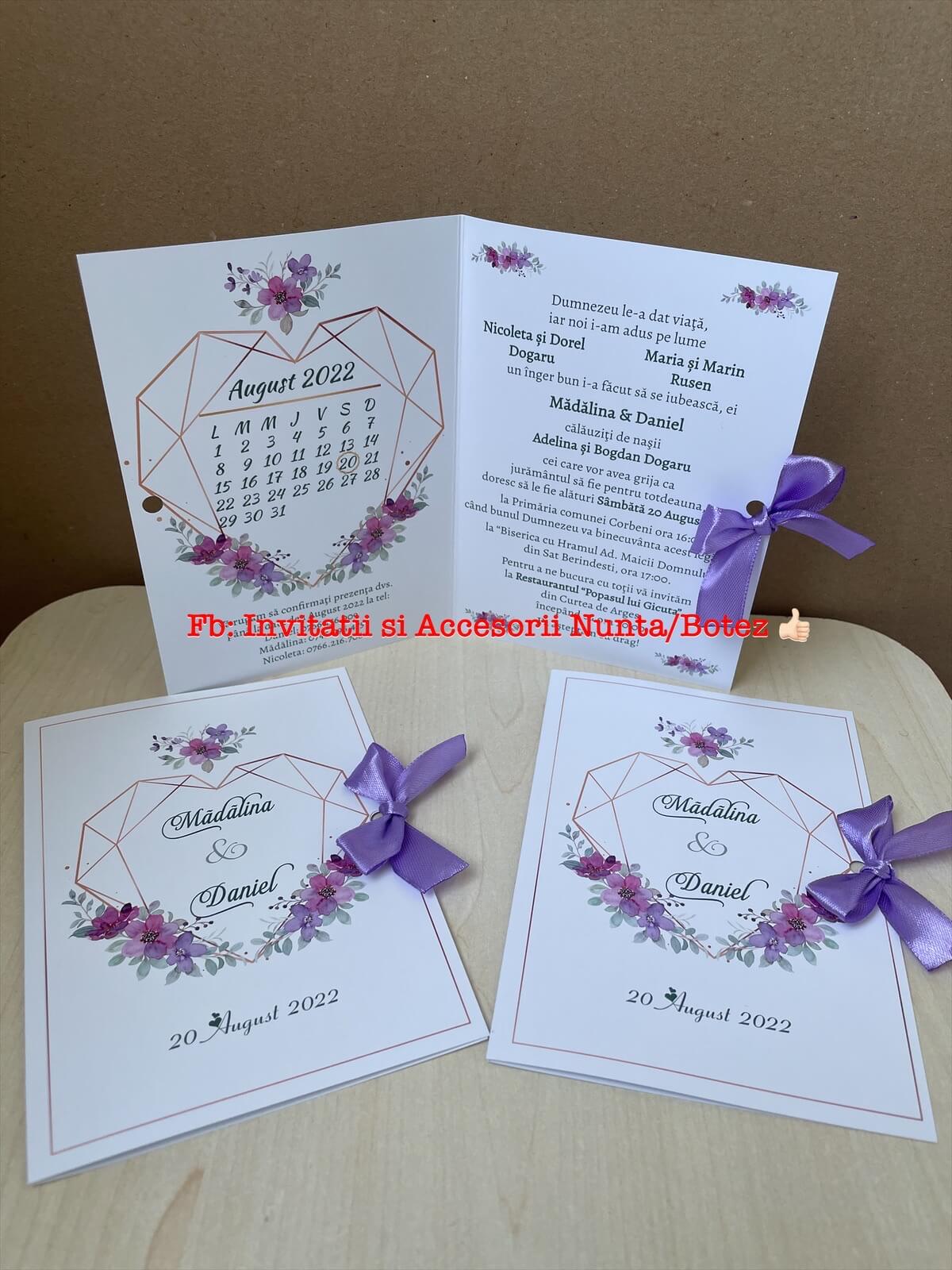 Invitatie nunta BSIN047 cu fundita