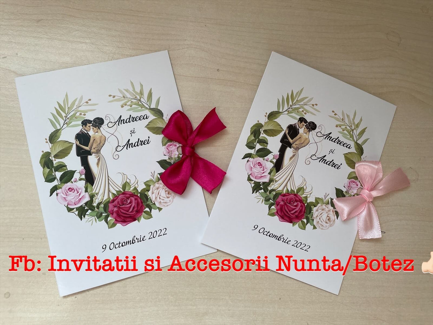 Invitatie nunta BSIN83 cu fundita