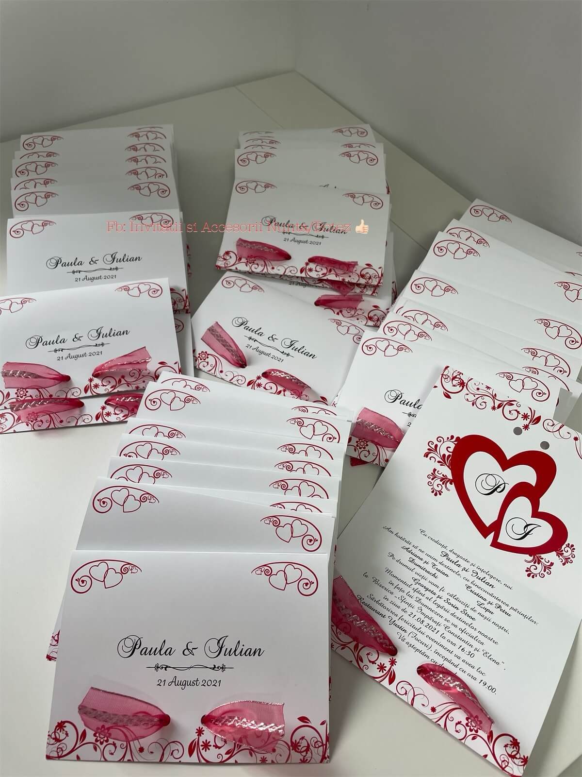 Invitatie nunta BSIN82 cu fundita
