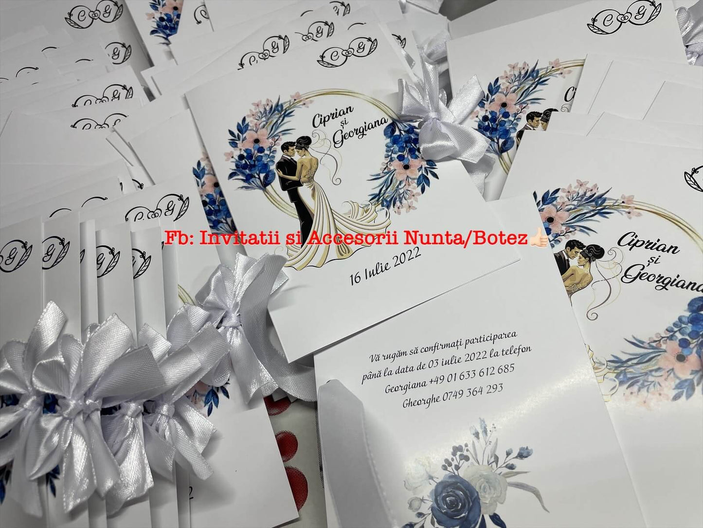 Invitatie nunta BSIN43 cu fundita