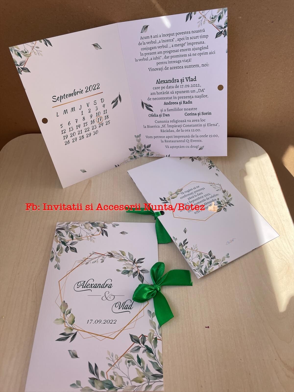 Invitatie nunta BSIN21 cu fundita