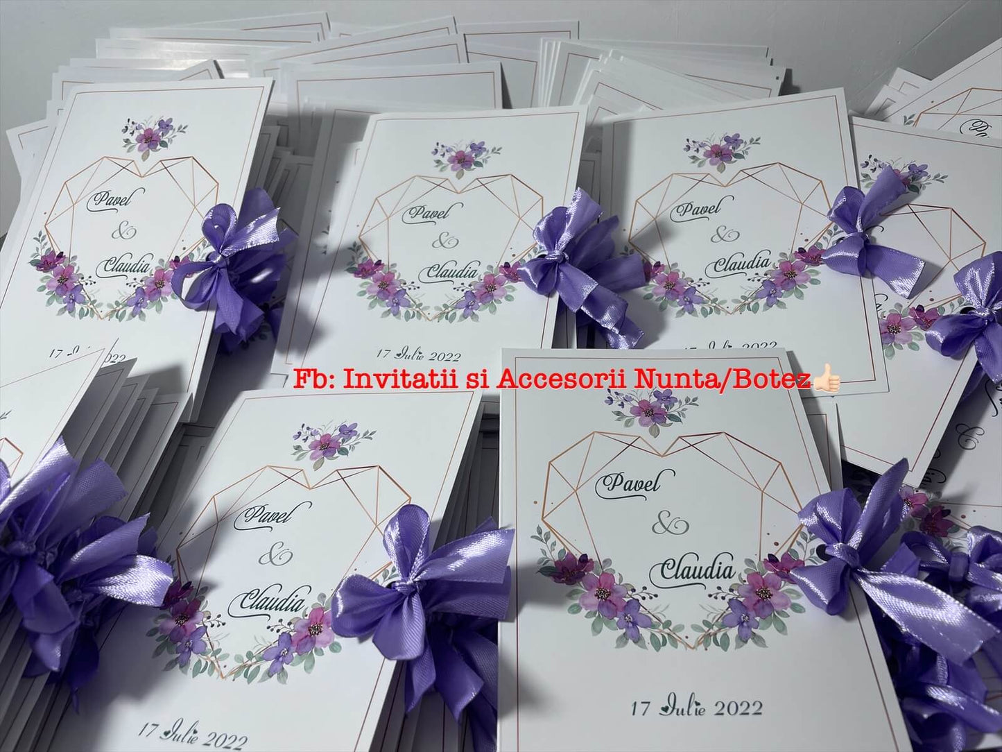 Invitatie nunta BSIN047 cu fundita