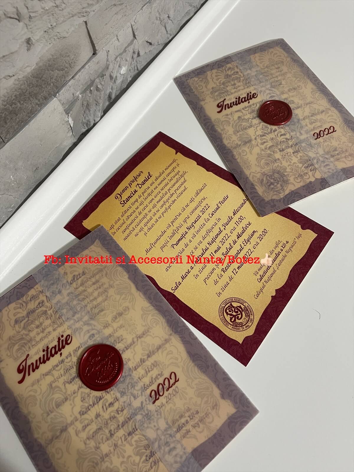 Invitatie nunta BSIN079 cu sigiliu si calc