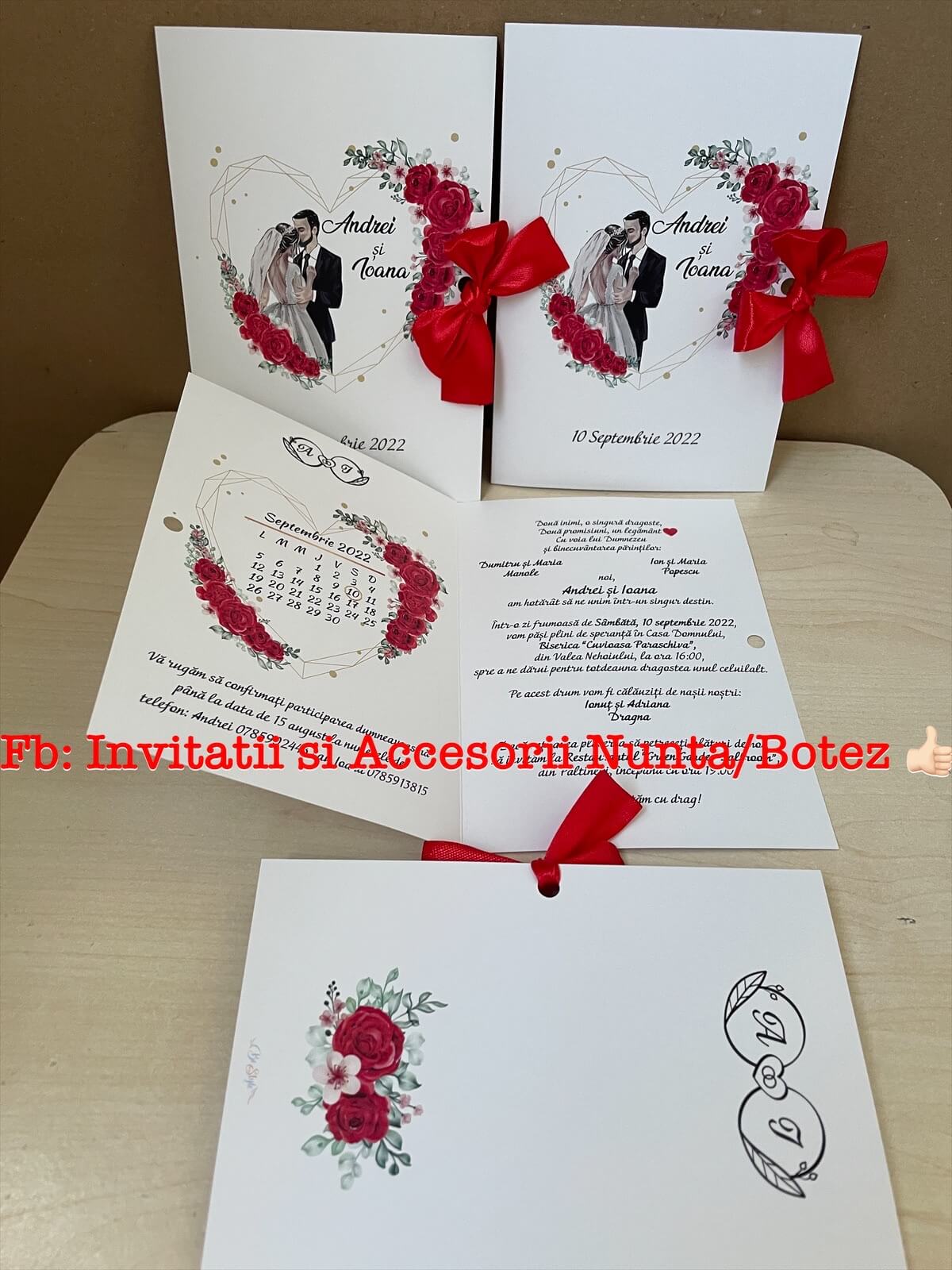 Invitatie nunta BSIN74 cu fundita