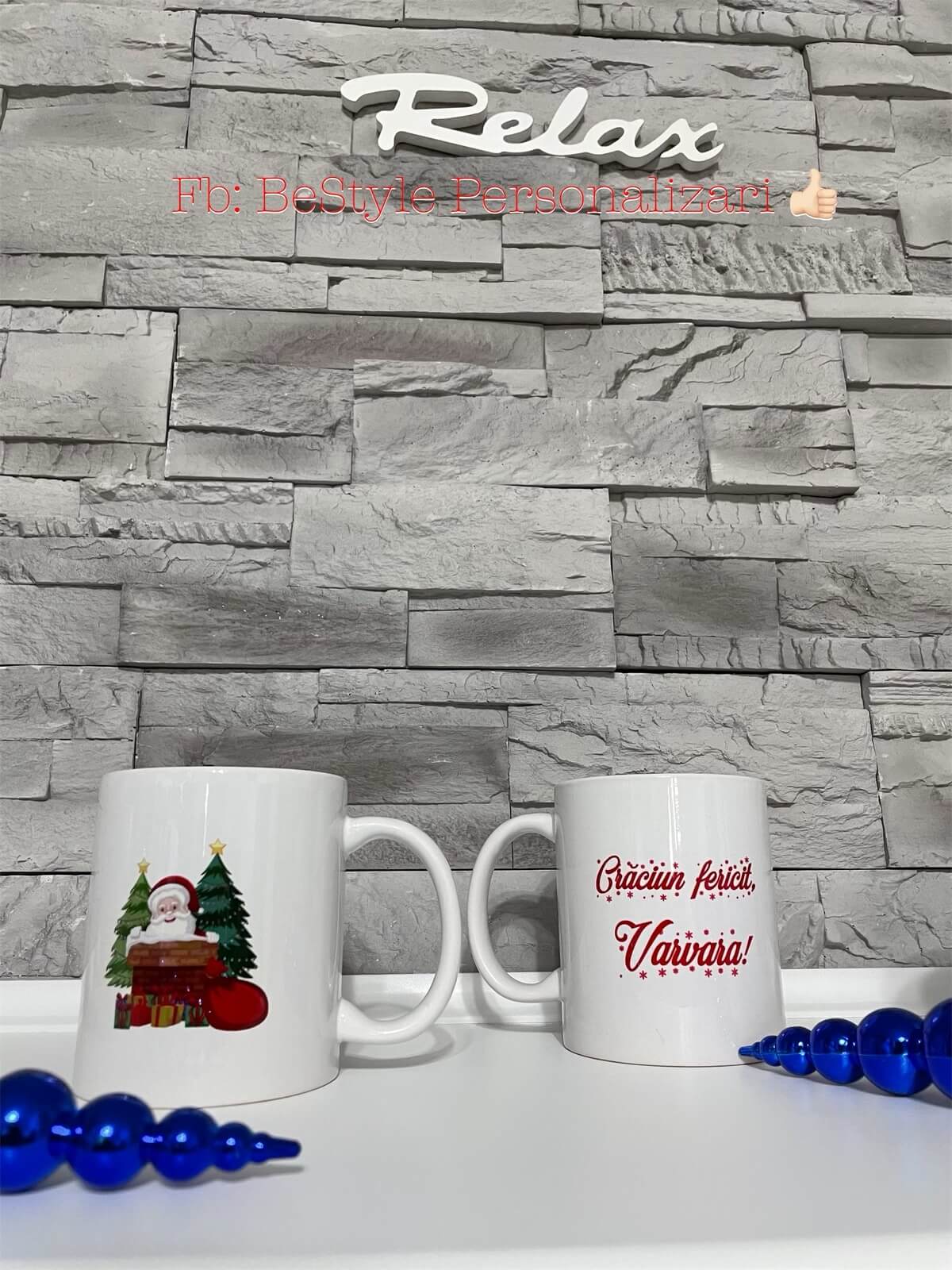 Cana personalizata alba Crăciun