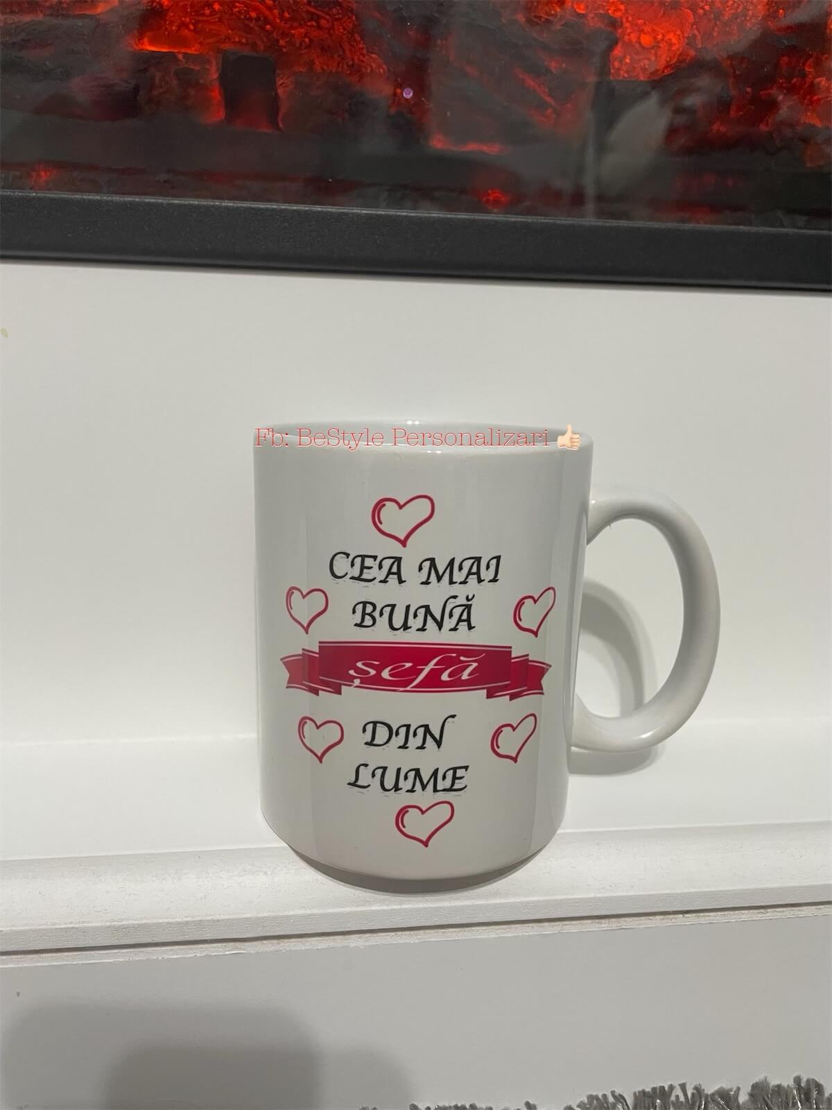 Cana personalizata alba pentru Sefa