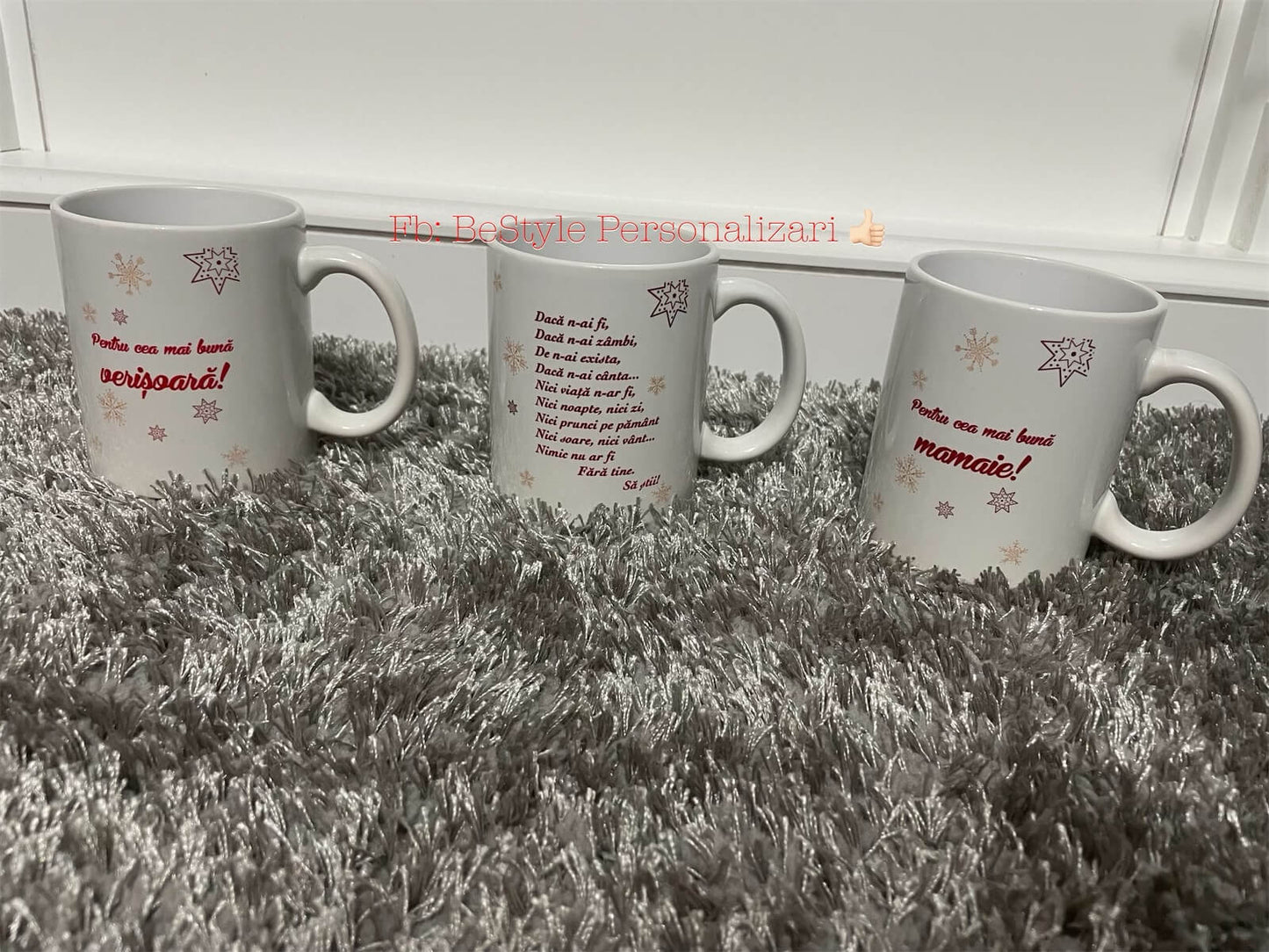 Cana personalizata alba cu mesaj
