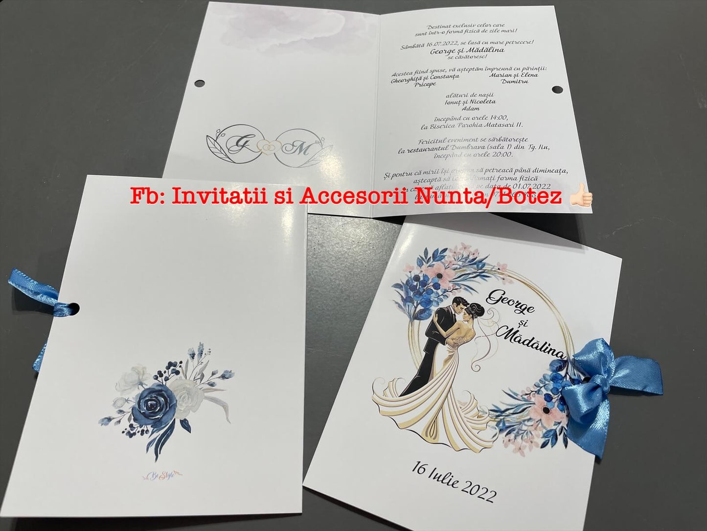 Invitatie nunta BSIN43 cu fundita