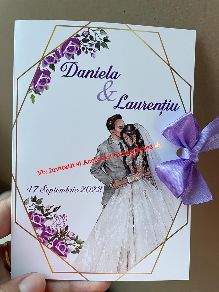 Invitatie nunta BSIN91 cu fundita