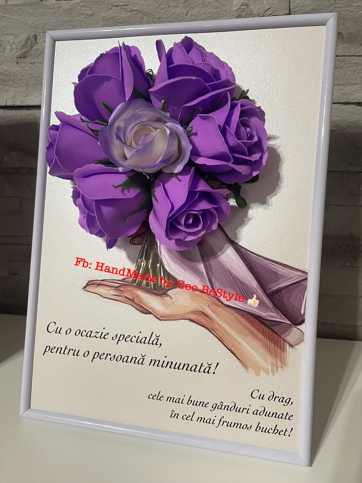 Tablou personalizat cu buchet din trandafiri de sapun