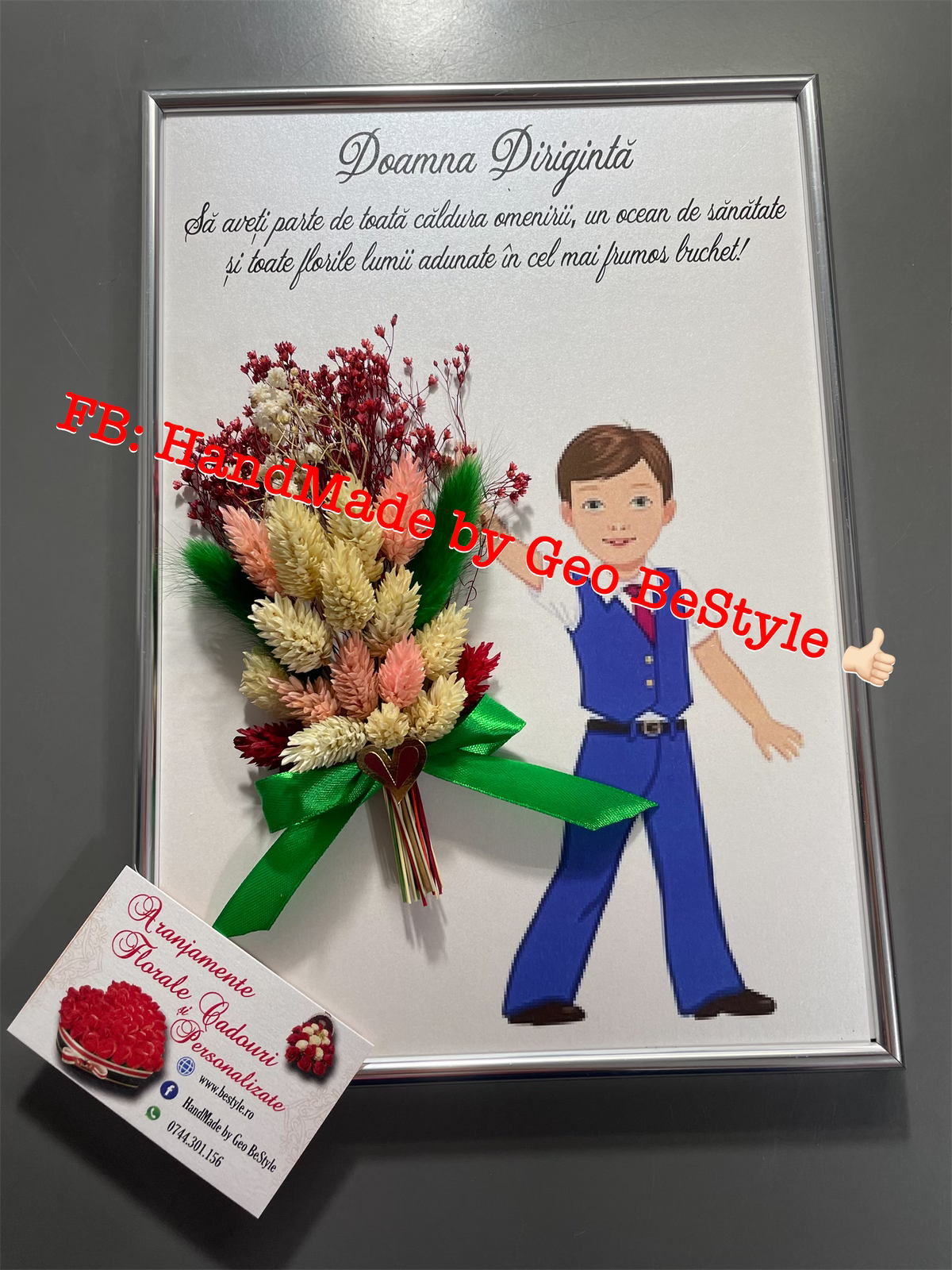 Tablou cu buchet din flori uscate A4 - 01